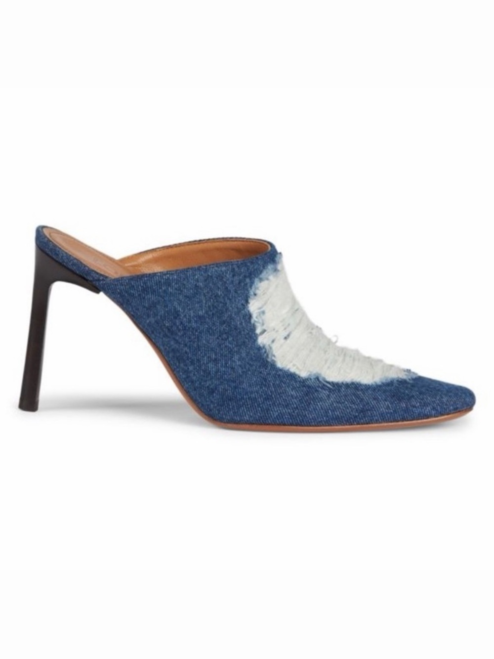 Loewe Blue Denim Mules Distressed Pointed Toe 10 Boho New 🟡